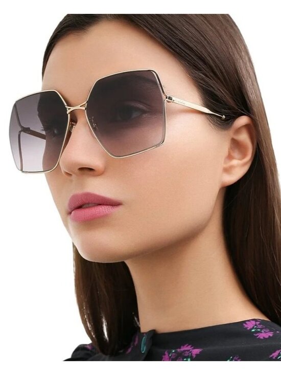 NEW GUCCI SUNGLASSES GG0817S 001 GOLD/GRAY SQUARE WOMEN GUCCI EYEWEAR main image 4